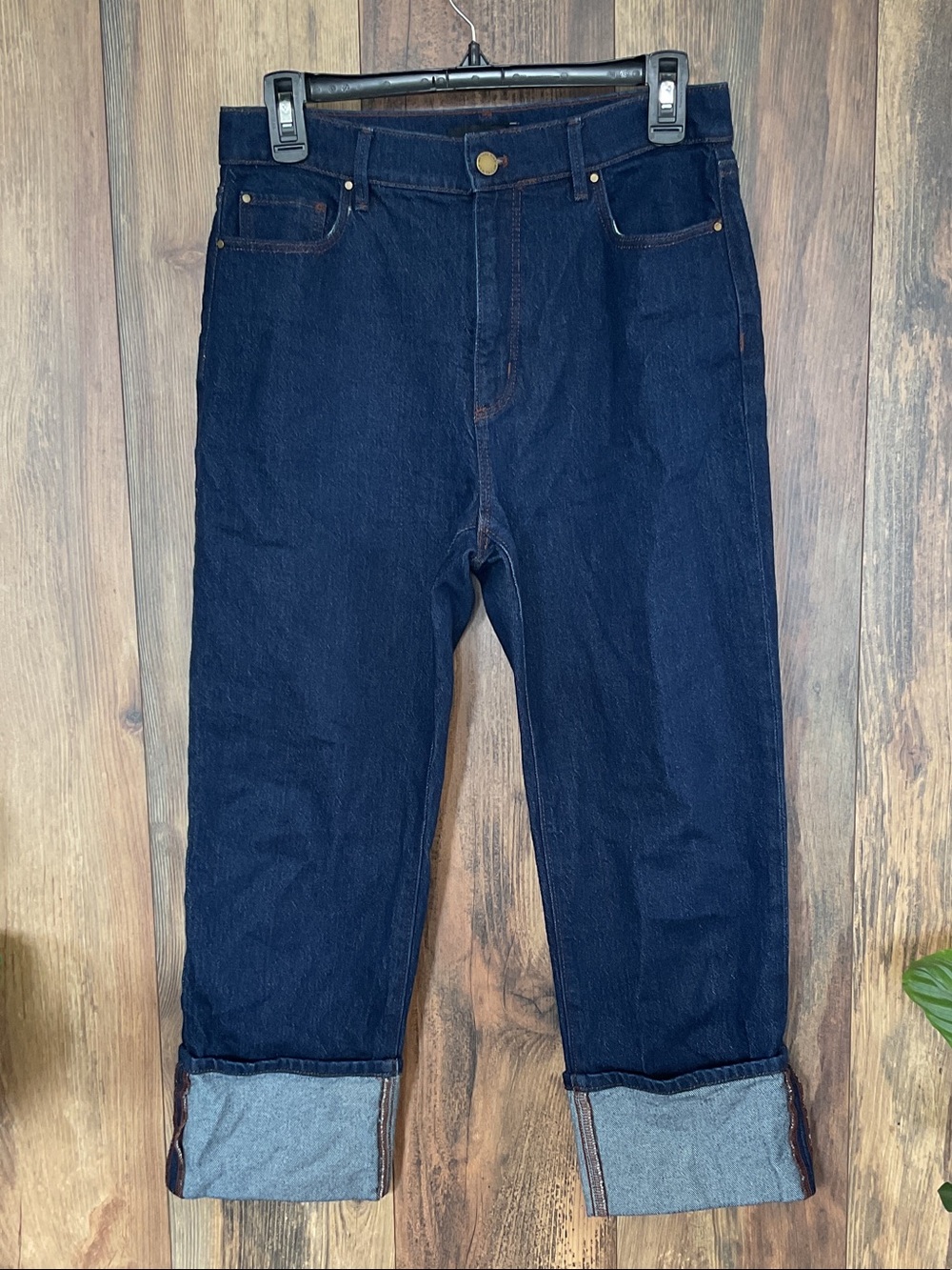Ann Taylor The Straight High Rise Modern Big Cuff Jeans 4P    341B